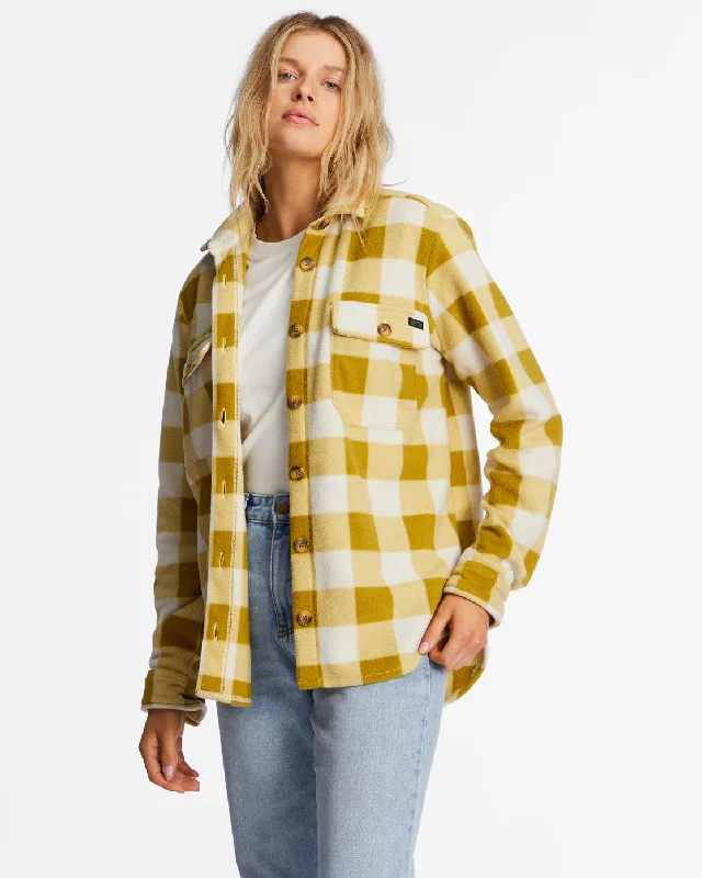 A/Div Forge Fleece Flannel Shacket - Fresh Moss Side Tie Blouse