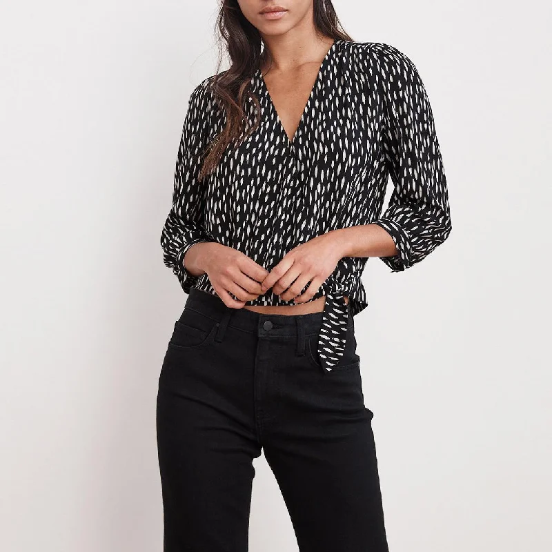 Rayla Printed Challis Blouse (Dusk) Business Casual Blouse