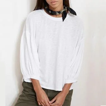 Tovah Lux Blouse (White) Collared Satin Blouse