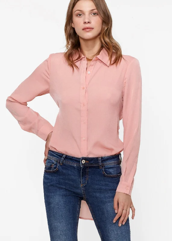 Women's Belted Hi-lo Blouse Cotton Casual Blouse