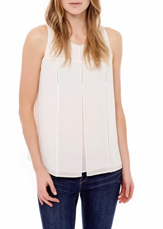 Women's Sleeveless Slit Blouse Casual Relaxed Fit Blouse