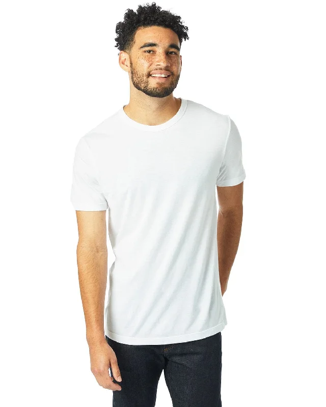 Alternative Mens Modal Tri-Blend T-Shirt | White Knit Fabric Woven Fabric Fleece Fabric