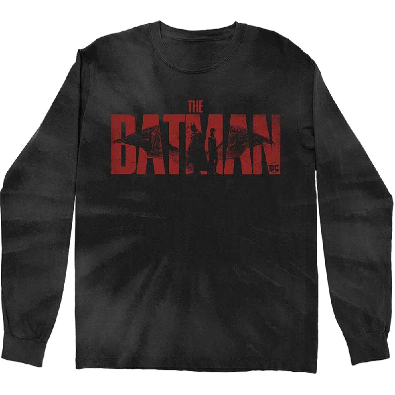 DC Comics Unisex Long Sleeved T-Shirt: The Batman Logo (Dip-Dye) Elasticated Padded Insulated