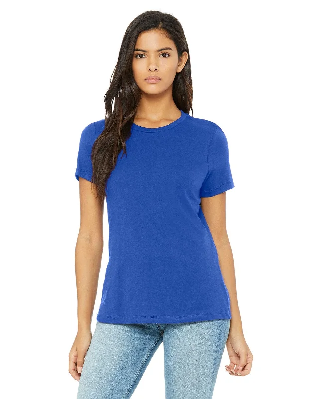 Bella+Canvas Ladies Relaxed Short Sleeve Jersey T-Shirt | True Royal Silk Blend Satin Velvet