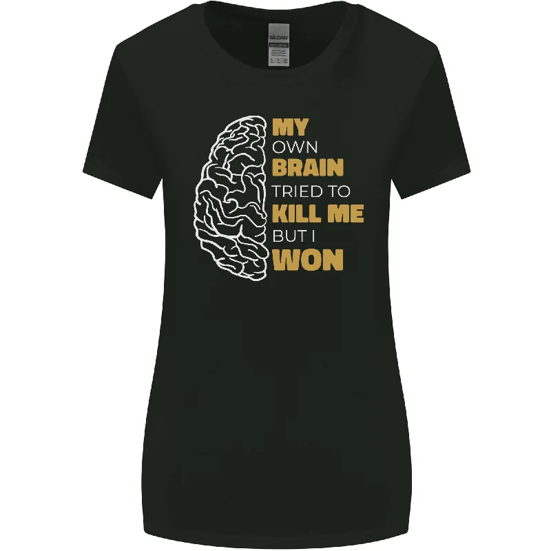 Brain Cancer Aneurysm Awareness Womens Wider Cut T-Shirt Mesh Canvas Denim