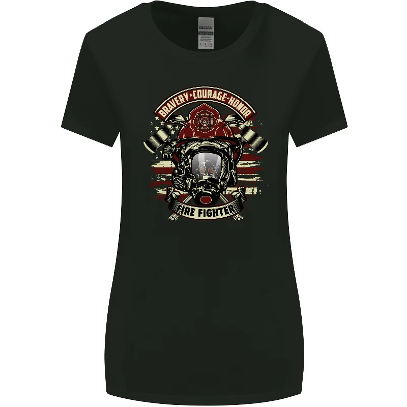 Bravery Courage Honour Firefighter Fireman Womens Wider Cut T-Shirt Fitted T-Shirt Seamless Stretchy