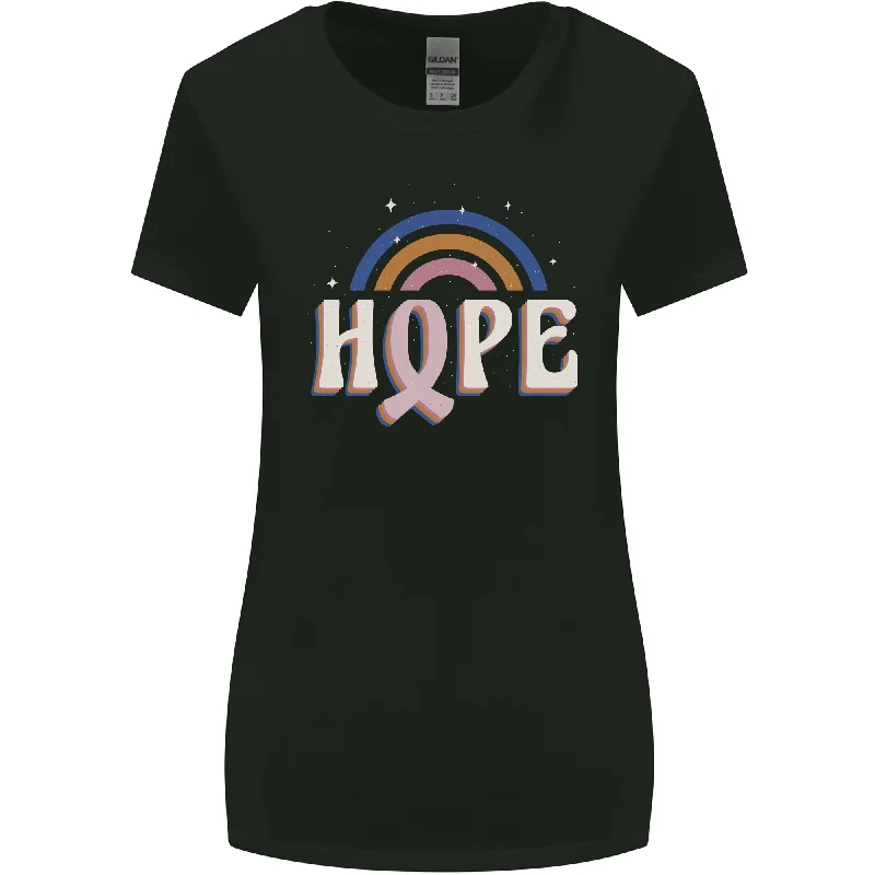 Breast Cancer Awareness Hope Womens Wider Cut T-Shirt Chenille Blend Fleece Blend Nylon Blend