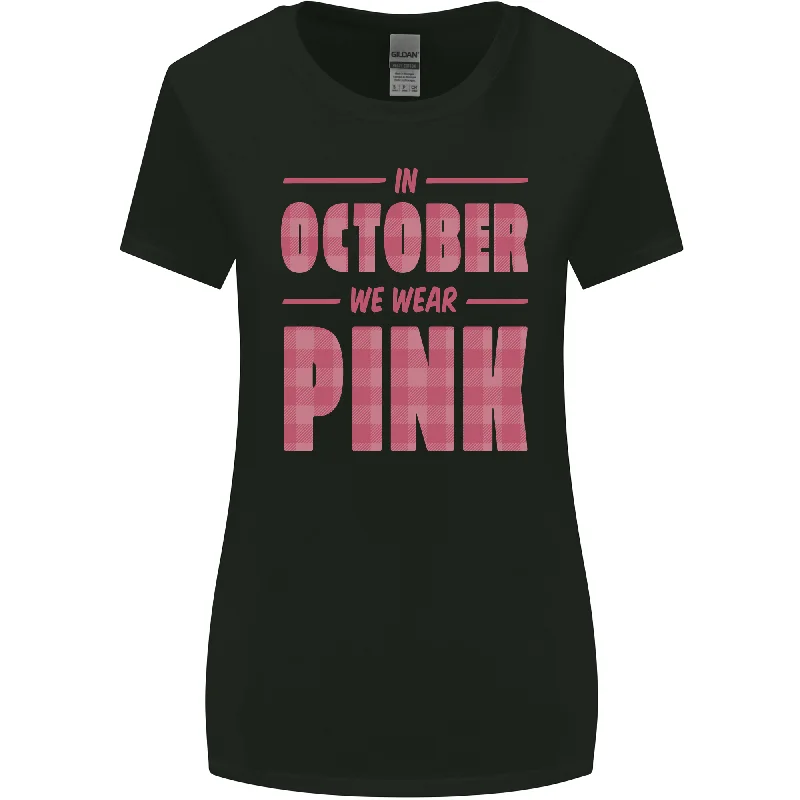 Breast Cancer Awareness In October Pink Womens Wider Cut T-Shirt Thin T-Shirt Open Front Quick Dry