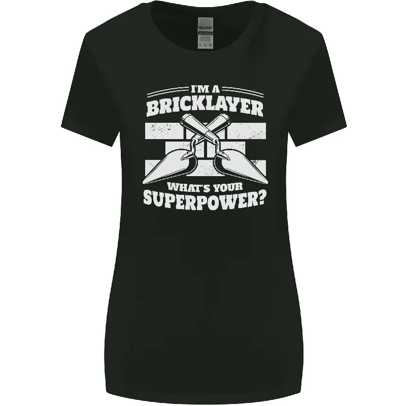 Bricklayer Whats Your Superpower Builder Bricky Womens Wider Cut T-Shirt Striped Floral Plaid