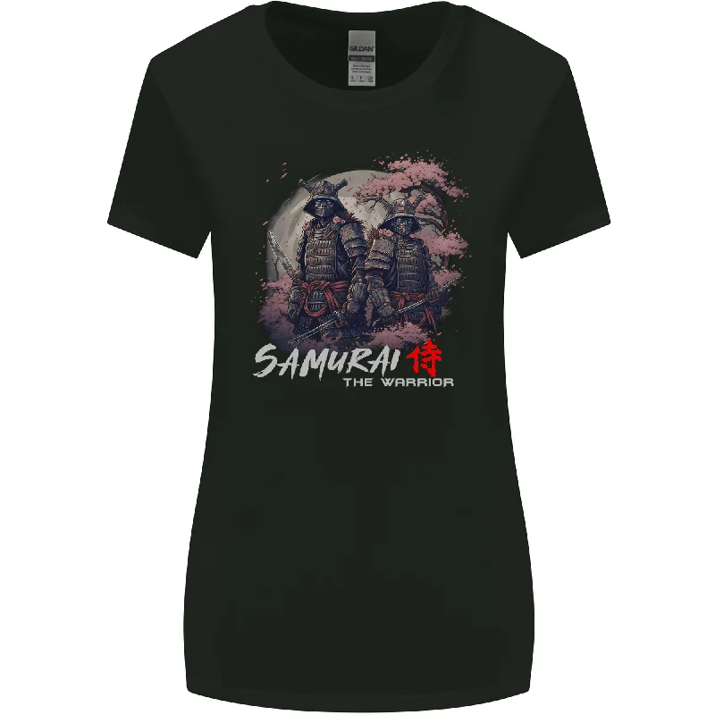 Bushido Samurai The Warrior Womens Wider Cut T-Shirt Zippered Front Buttoned Front Snap Front