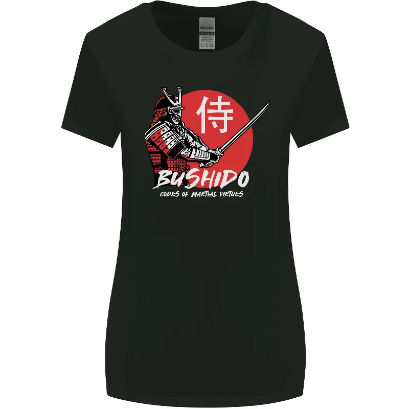 Bushido Samurai Warrior Sword Ronin MMA Womens Wider Cut T-Shirt Nylon Fabric Polyester Fabric Spandex Fabric