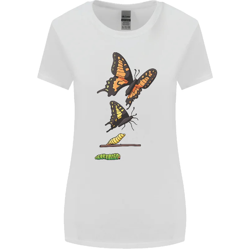 Butterfly Evolution Caterpillar Butterflies Womens Wider Cut T-Shirt Anti-Shrink Durable Soft