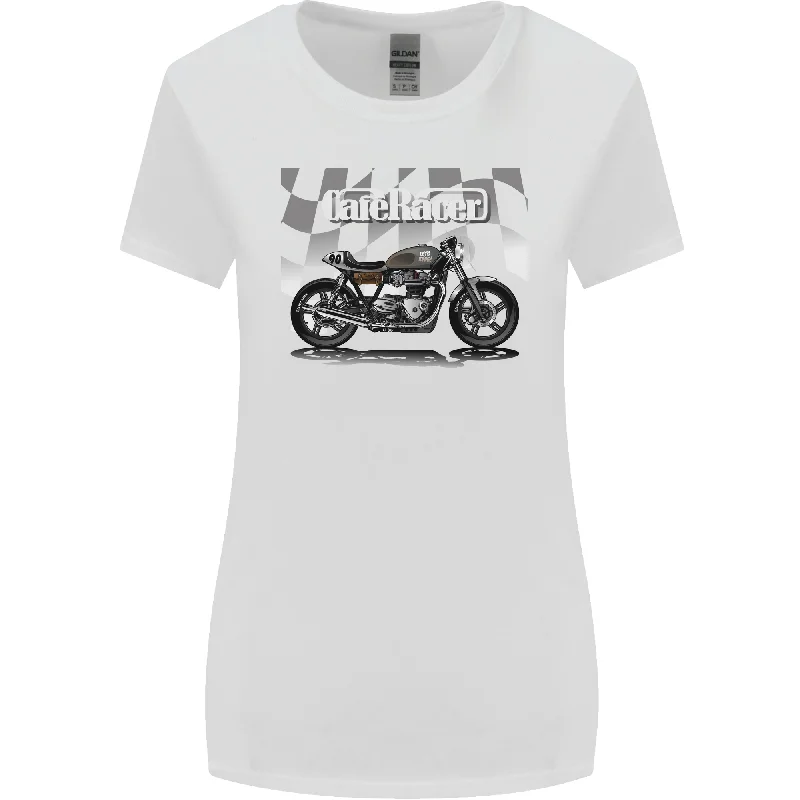 Cafe Racer Motorbike Motorcycle Biker Womens Wider Cut T-Shirt Beaded Sequined Faux Fur