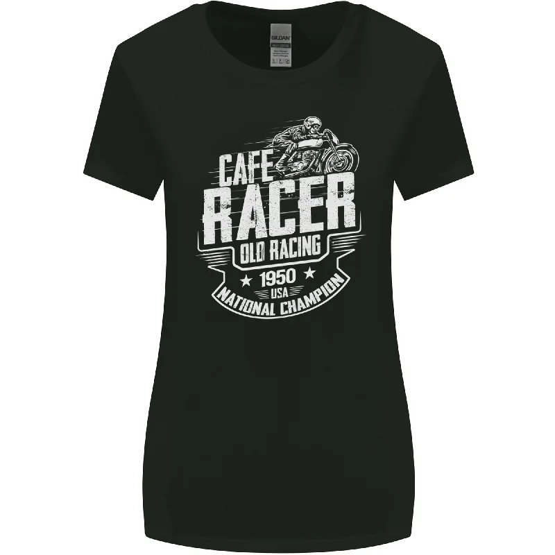 Cafe Racer Old Racing Biker Motorcycle Womens Wider Cut T-Shirt Knit Fabric Woven Fabric Fleece Fabric