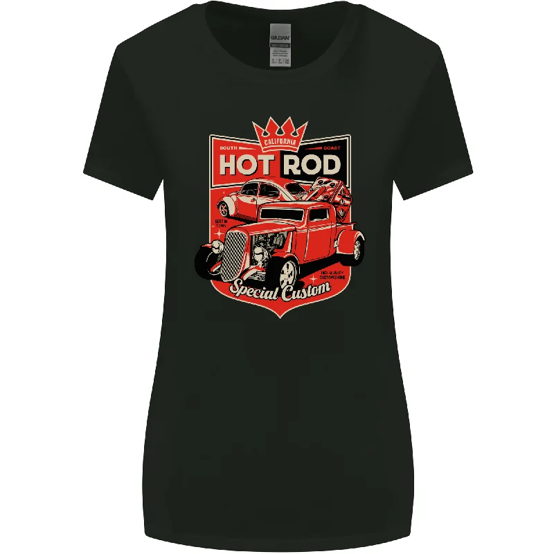 California Hot Rod Special Custom Womens Wider Cut T-Shirt V-Neck T-Shirt Long Sleeve Cotton