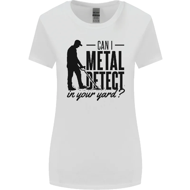 Can I Metal Detect Funny Detector Detecting Womens Wider Cut T-Shirt Solid Color Striped Floral