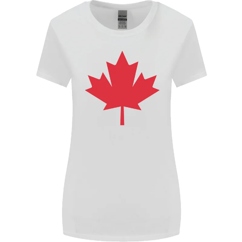 Canadian Flag Canada Maple Leaf Womens Wider Cut T-Shirt Wool Fabric Cashmere Fabric Tweed Fabric