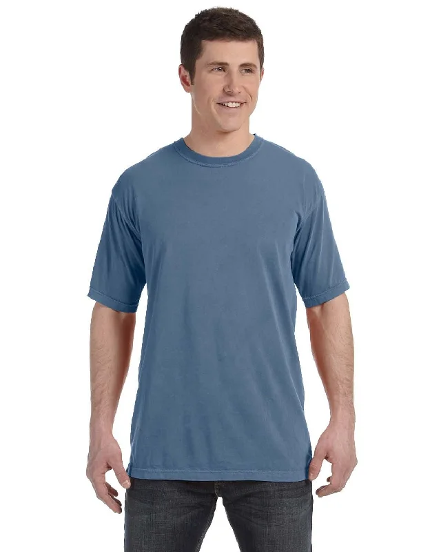 Comfort Colors Lightweight Garment-Dyed T-Shirt | Blue Jean Solid Print Embellished