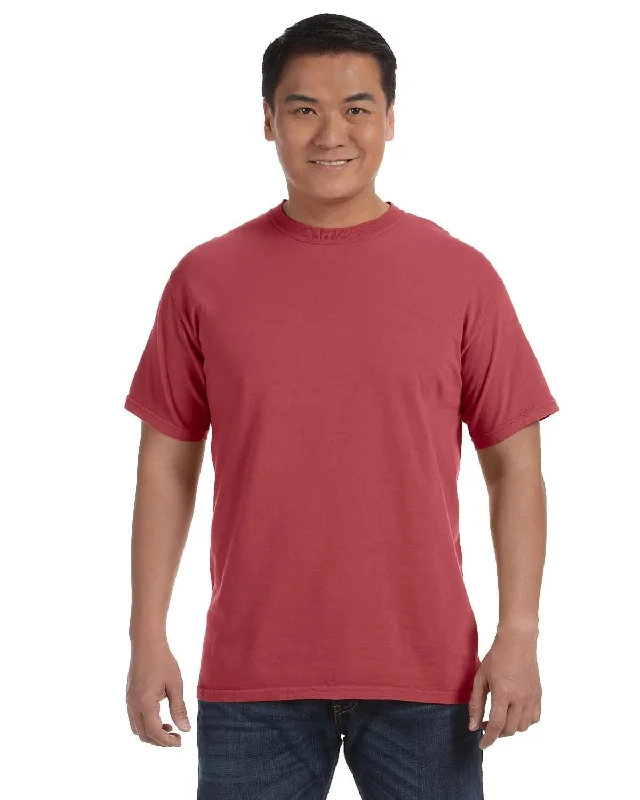 Comfort Colors Ringspun Garment-Dyed T-Shirt | Crimson Ribbed Striped Patterned