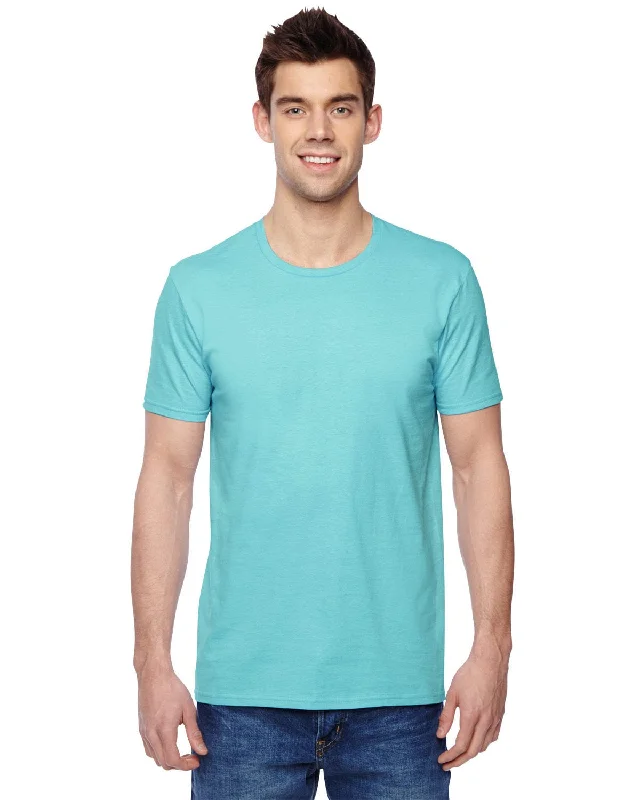 Fruit of the Loom 100% Sofspun Cotton T-Shirt | Scuba Blue Cashmere Blend Cotton Blend Poly Blend