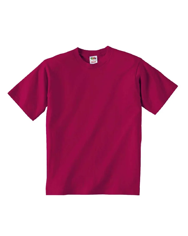 Fruit of the Loom Youth T-Shirt | Cardinal Zippered Front Buttoned Front Snap Front