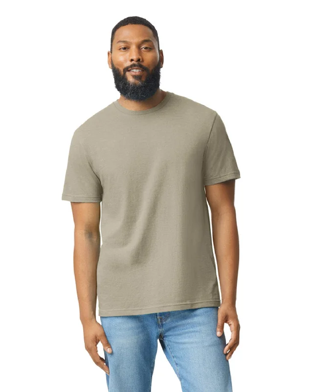 Gildan Mens Softstyle CVC T-Shirt | Dune Mist Lace Blend Ribbed Blend Corduroy Blend