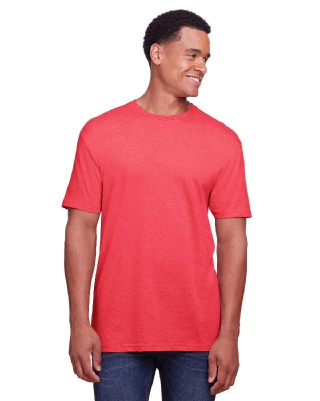 Gildan Mens Softstyle CVC T-Shirt | Red Mist Houndstooth Herringbone Solid