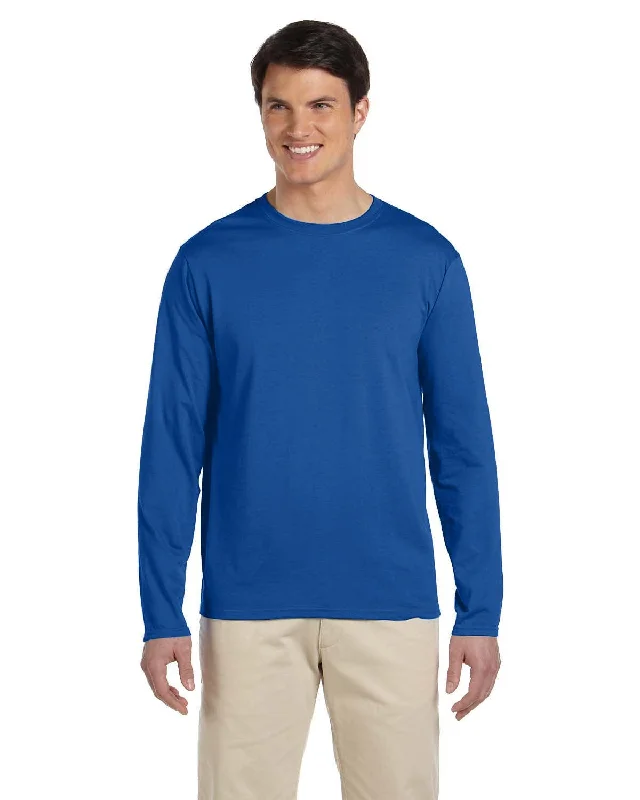 Gildan SoftStyle Long Sleeve T-Shirt | Royal Machine Wash Dry Clean Hand Wash