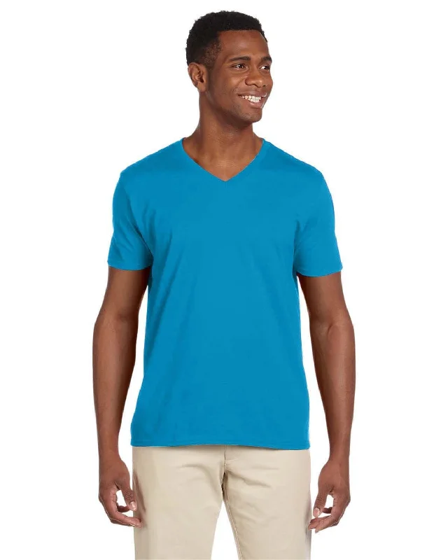 Gildan SoftStyle V-Neck T-Shirt | Sapphire Anti-Shrink Durable Soft