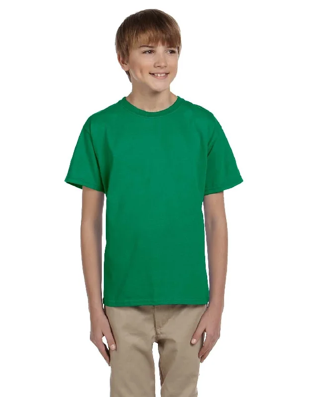 Gildan Ultra Cotton Youth Heavyweight T-Shirt | Kelly Green Thin T-Shirt Open Front Quick Dry