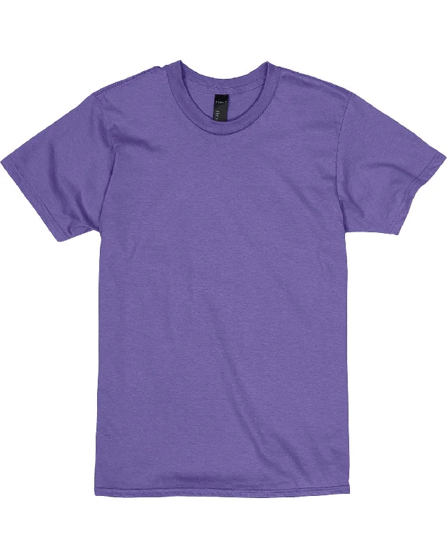 Hanes Combed Cotton T-Shirt | Purple Collared Crew Neck Turtle Neck