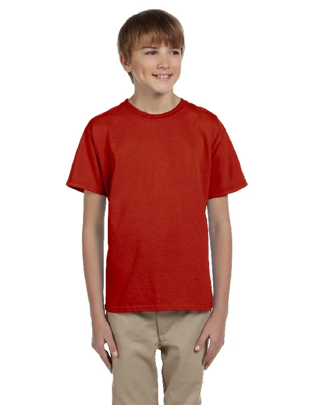 Hanes Youth Heavyweight 50/50 T-Shirts | Deep Red Zippered Front Buttoned Front Snap Front