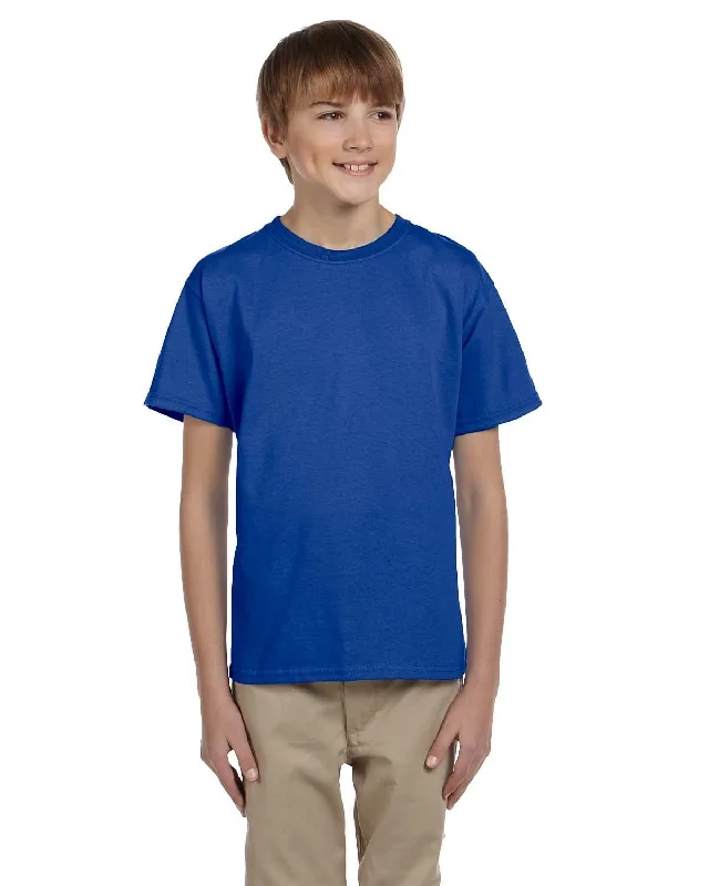 Hanes Youth Heavyweight 50/50 T-Shirts | Deep Royal Plaid T-Shirt Polka Dot Checkered