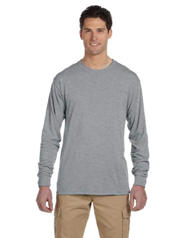 Jerzees 100% Polyester Long Sleeve T-Shirt | Athletic Heather Oversized T-Shirt Spandex breathable