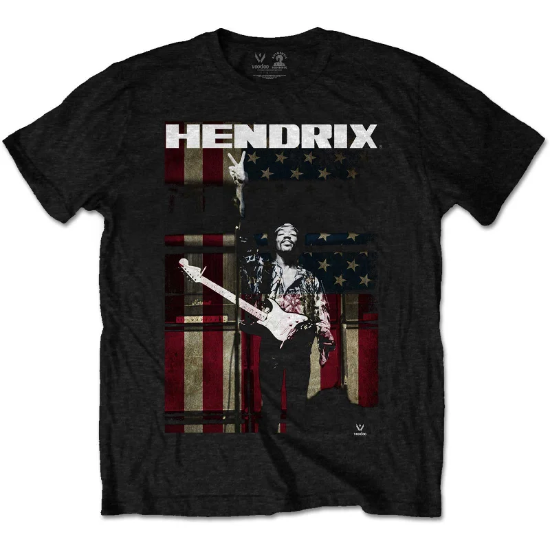 Jimi Hendrix Kids T-Shirt: Peace Flag Fitted T-Shirt Seamless Stretchy