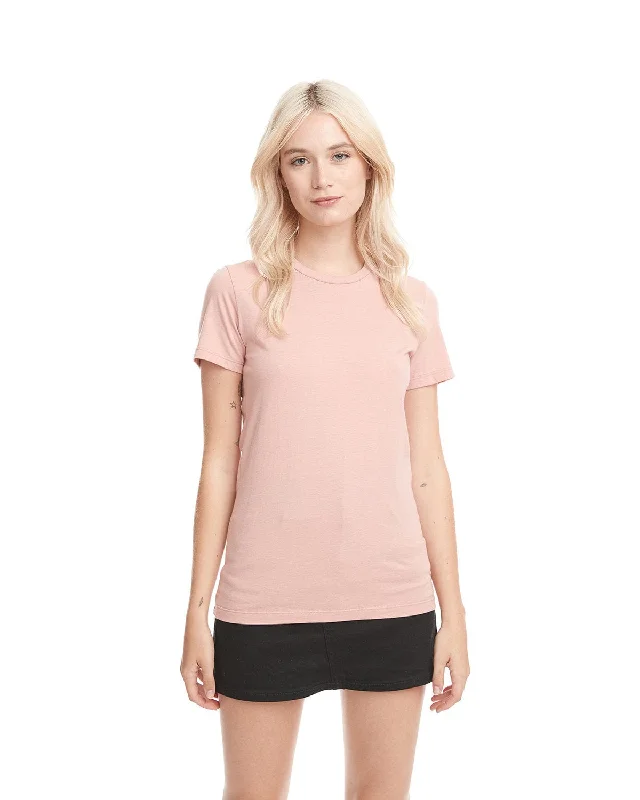 Next Level Ladies Boyfriend Tee | Desert Pink Zippered Front Buttoned Front Snap Front