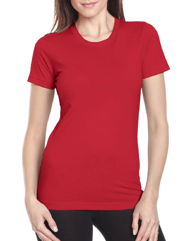 Next Level Ladies Boyfriend Tee | Red Print Jacquard Patchwork