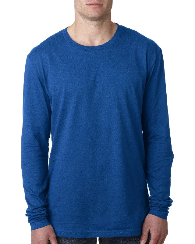 Next Level Mens Premium Long Sleeve Tee | Royal Layered Multi-layer Single Layer