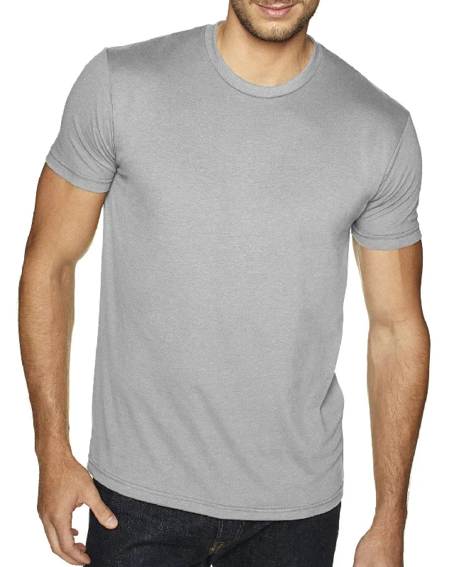 Next Level Mens Sueded T-Shirt | Light Gray Boxy Fit Fitted Loose