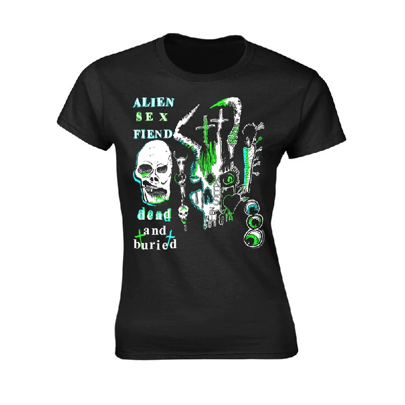 Alien Sex Fiend Ladies T-shirt: Dead And Buried Handmade Hand-knitted Hand-woven