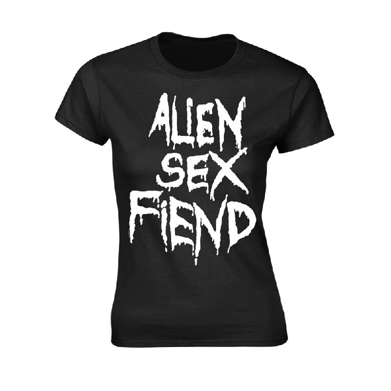 Alien Sex Fiend Ladies T-shirt: Logo Elasticated Padded Insulated