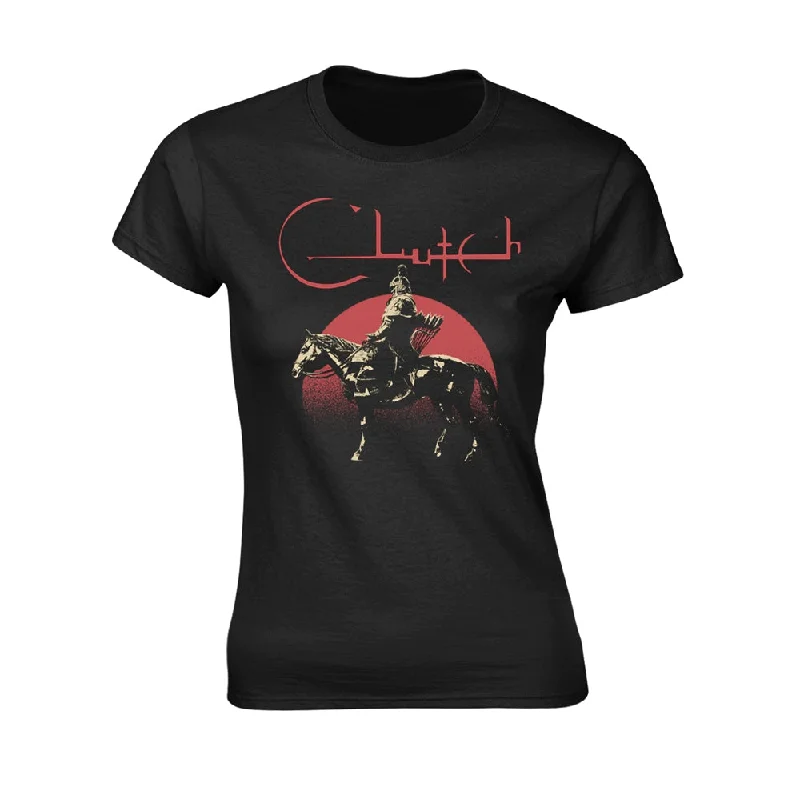 Clutch Ladies  T-shirt: Horserider Hooded Caped Shawl Collar