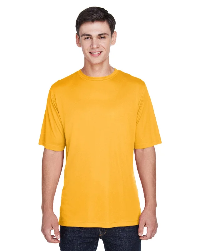 Team 365 Mens Zone Performance T-Shirt | Sp Athletic Gold Mesh Canvas Denim