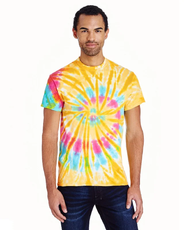 Tie-Dye 100% Cotton Tie-Dyed T-Shirt | Aurora Mesh Canvas Denim