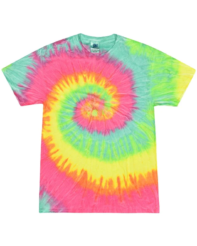 Tie-Dye 100% Cotton Tie-Dyed T-Shirt | Minty Rainbow Cozy Warm Stylish