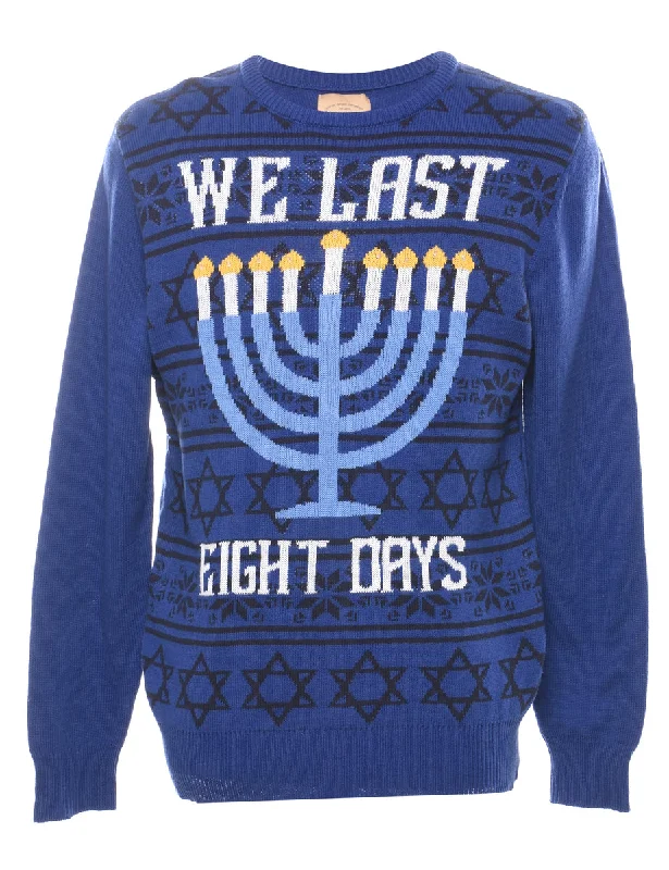 Festive Season Light Up Christmas Jumper - M Bright Pastel Dark