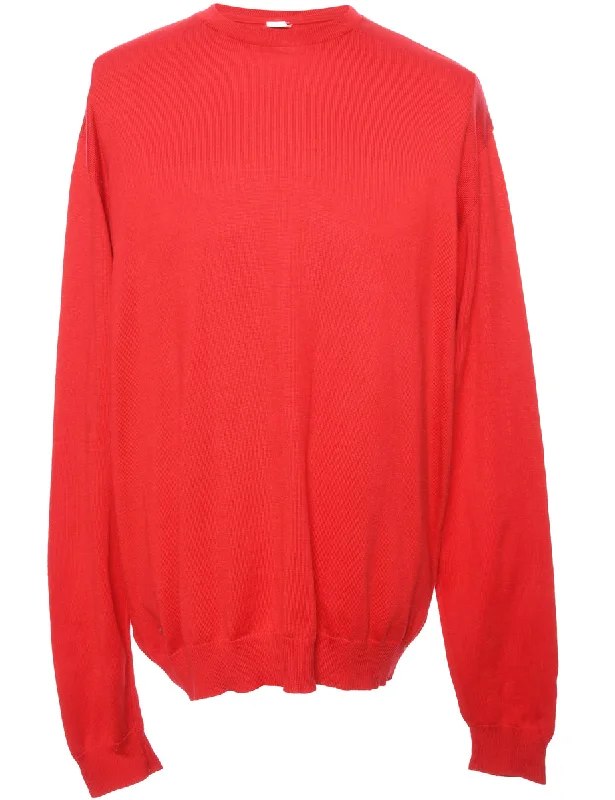 Fine Knit Jumper - L Iron Safe Non-Iron Wrinkle Free