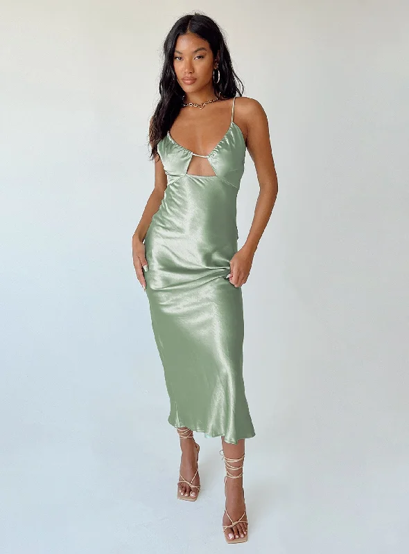 Danica Maxi Dress Green Fashionable Maxi Dress with Fringe