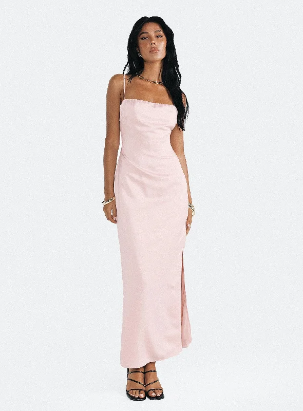 Emry Maxi Dress Pink Stylish Empire Waist Maxi Dress