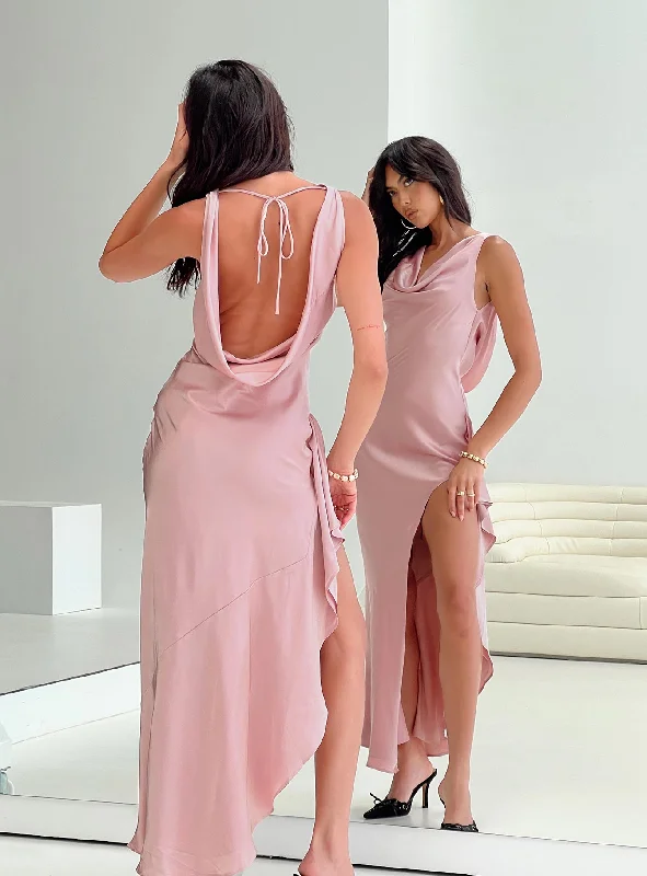 Hold Me Tight Maxi Dress Pink Trendy A-Line Maxi Dress